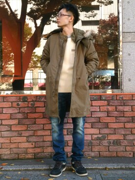 「TYPE BLUE（タイプブルー）のアイテム（デニムパンツ）」を使った、kazuさん（メンズ・180cm）の秋コーディネート