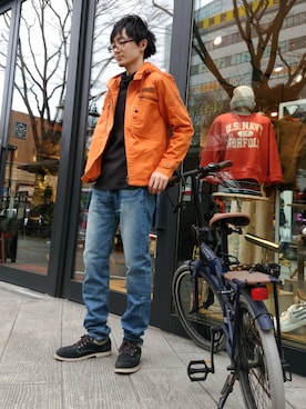 「TYPE BLUE（タイプブルー）のアイテム（パンツ）」を使った、kazuさん（メンズ・180cm）の冬コーディネート