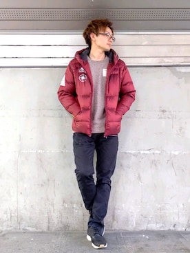 「AVIREX（アヴィレックス）のアイテム（ダウンジャケット/コート）」を使った、kazuさん（メンズ・180cm）の秋コーディネート