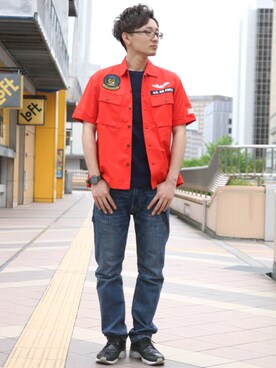 「AVIREX（アヴィレックス）のアイテム（腕時計）」を使った、kazuさん（メンズ・180cm）の春コーディネート