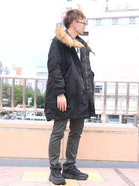 「AVIREX（アヴィレックス）のアイテム（モッズコート）」を使った、kazuさん（メンズ・180cm）の秋コーディネート