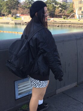 「no brand（ノーブランド）のアイテム（その他アウター、ブラック系）」を使った、TAT$Uさん（メンズ）の冬コーディネート