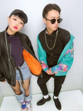 「古着のアイテム（その他アウター、ブルー系）」を使った、TAT$Uさん（メンズ）の冬コーディネート