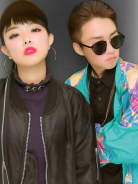 「古着のアイテム（その他アウター、ブルー系）」を使った、TAT$Uさん（メンズ）の冬コーディネート