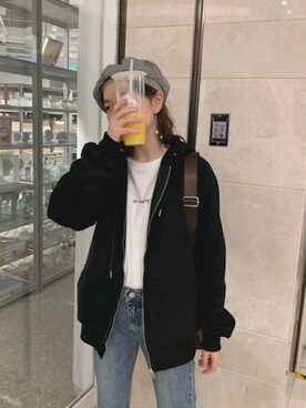 「--（--）のアイテム（スタジャン）」を使った、xiMindyさん（レディース・161cm）の秋コーディネート