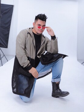 「アイテム（ジャケット/アウター）」を使った、BIG SIZE WAYさん（メンズ・190cm・20代）の春コーディネート