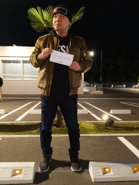 「DIESEL（ディーゼル）のアイテム（MA-1）」を使った、とっくんさん（メンズ・170cm）の冬コーディネート