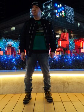 「DIESEL（ディーゼル）のアイテム（その他アウター）」を使った、とっくんさん（メンズ・170cm）の冬コーディネート