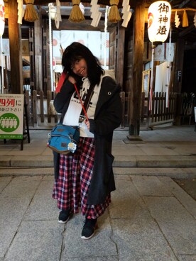 「DIESEL（ディーゼル）のアイテム（その他アウター）」を使った、とっくんさん（レディース・158cm）の冬コーディネート