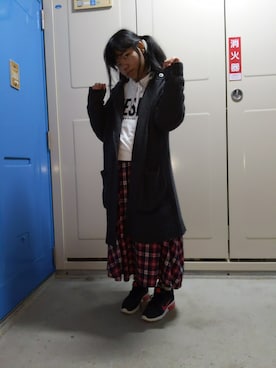 「DIESEL（ディーゼル）のアイテム（その他アウター）」を使った、とっくんさん（レディース・158cm）の冬コーディネート