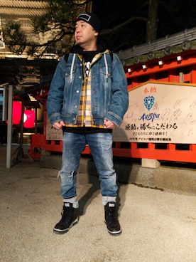 「DIESEL（ディーゼル）のアイテム（ブルゾン）」を使った、とっくんさん（メンズ・170cm）の冬コーディネート
