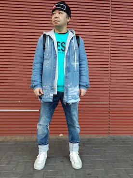 「DIESEL（ディーゼル）のアイテム（シャツ/ブラウス）」を使った、とっくんさん（メンズ・170cm）の冬コーディネート