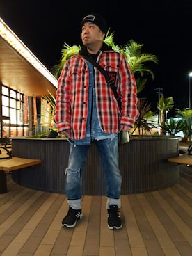 「DIESEL（ディーゼル）のアイテム（シャツ/ブラウス）」を使った、とっくんさん（メンズ・170cm）の冬コーディネート
