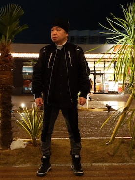 「DIESEL（ディーゼル）のアイテム（その他アウター）」を使った、とっくんさん（メンズ・170cm）の冬コーディネート