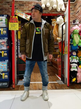 「DIESEL（ディーゼル）のアイテム（その他アウター）」を使った、とっくんさん（メンズ・170cm）の冬コーディネート