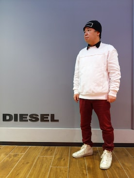 「DIESEL（ディーゼル）のアイテム（シャツ/ブラウス）」を使った、とっくんさん（メンズ・170cm）の冬コーディネート