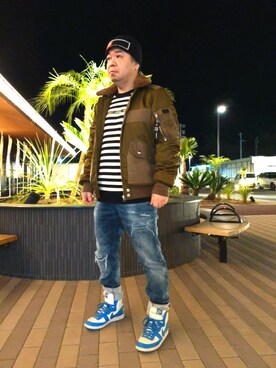 「DIESEL（ディーゼル）のアイテム（その他アウター）」を使った、とっくんさん（メンズ・170cm）の冬コーディネート