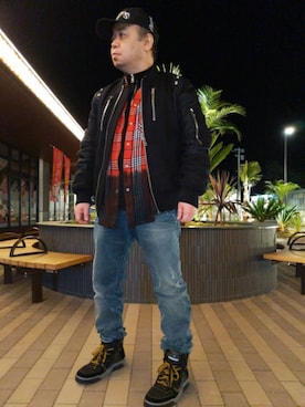 「DIESEL（ディーゼル）のアイテム（その他アウター）」を使った、とっくんさん（メンズ・170cm）の冬コーディネート