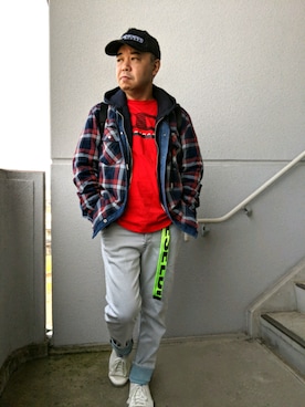 「DIESEL（ディーゼル）のアイテム（シャツ/ブラウス）」を使った、とっくんさん（メンズ・170cm）の春コーディネート