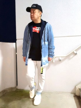 「DIESEL（ディーゼル）のアイテム（Tシャツ/カットソー）」を使った、とっくんさん（メンズ・170cm）の春コーディネート