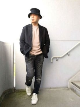 「ミックスコーデ」｜「アイテム（ジャケット/アウター）」を使った、とっくんさん（メンズ・170cm）の夏コーディネート