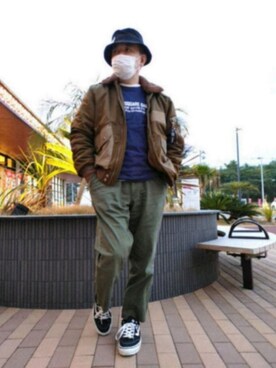 「DIESEL（ディーゼル）のアイテム（その他アウター）」を使った、とっくんさん（メンズ・170cm）の冬コーディネート