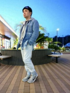 「DIESEL」｜「アイテム（ニットキャップ/ビーニー）」を使った、とっくんさん（メンズ・170cm）の春コーディネート