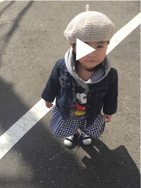 「babygap」｜「アイテム（ハンチング/ベレー帽）」を使った、miccuさん（キッズ・80cm）の夏コーディネート