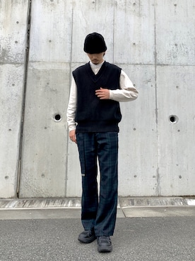 「SON OF THE CHEESE（サノバチーズ）のアイテム」を使った、Akira Hamadaさん（メンズ・175cm）の春コーディネート