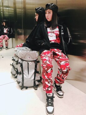 「アイテム（バックパック/リュック、シルバー系）」を使った、珊珊💖さん（レディース・154cm）の春コーディネート