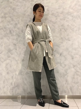 「ビットローファー」｜「アイテム（パンプス）」を使った、HIMIKO　有楽町マルイ店さん（レディース・163cm）の春コーディネート