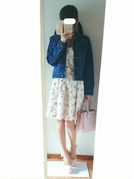 「dazzlin（ダズリン）のアイテム（デニムジャケット）」を使った、haruさん（レディース・146cm）の春コーディネート