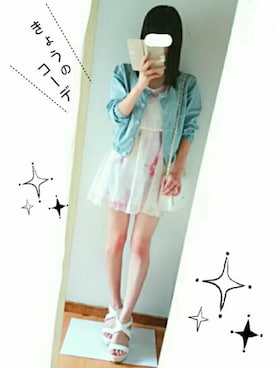 「rienda（リエンダ）のアイテム（ノーカラージャケット）」を使った、haruさん（レディース・146cm）の夏コーディネート