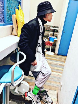 「doublet（ダブレット）のアイテム（ナイロンジャケット）」を使った、H.Mさん（メンズ・165cm）の秋コーディネート