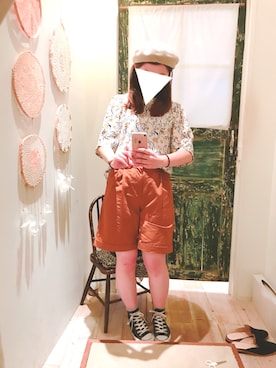 「ショーパン」｜「アイテム（ハンチング/ベレー帽）」を使った、mnrさん（レディース・159cm）の秋コーディネート