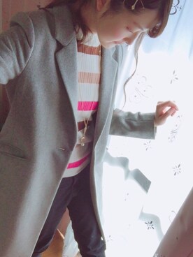 「LOWRYS FARM（ローリーズファーム）のアイテム（ニット/セーター、ホワイト系）」を使った、haruさん（レディース・167cm）の冬コーディネート