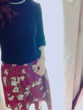 「しまむら（シマムラ）のアイテム（シャツ/ブラウス、ブラック系）」を使った、haruさん（レディース・167cm）の春コーディネート