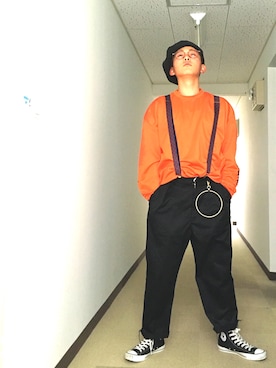「SPINNS（スピンズ）のアイテム（キーケース/キーアクセサリー）」を使った、U-yO(ユーヨ)さん（メンズ・175cm）の春コーディネート