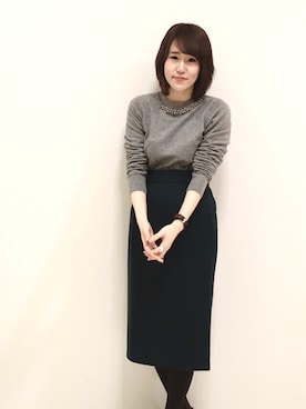 「ボブ女子」｜エフデ 大分トキハ店さん（レディース・161cm）の冬コーディネート