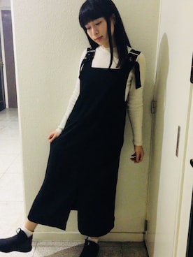 「STYLENANDA（スタイルナンダ）のアイテム（サロペット/オーバーオール）」を使った、kanaeさん（レディース・161cm）の春コーディネート