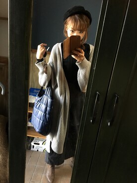 「タートル」｜「アイテム（その他アウター）」を使った、凛さん（レディース・153cm）の秋コーディネート