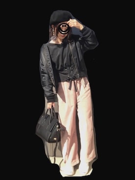 「ジャックパーセル」｜「アイテム（MA-1）」を使った、na.___.eさん（レディース・161cm）の秋コーディネート