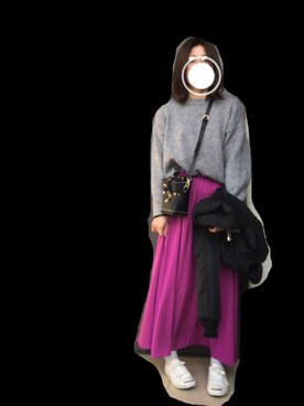 「ジャックパーセル」｜「アイテム（MA-1）」を使った、na.___.eさん（レディース・161cm）の春コーディネート