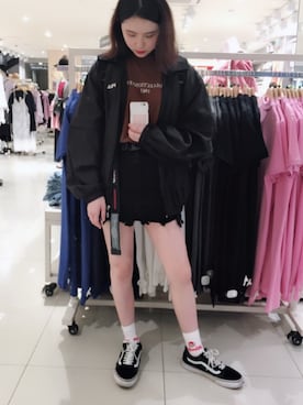 「FILA（フィラ）のアイテム（トレンチコート）」を使った、머핀 Muffinさん（レディース・163cm）の秋コーディネート