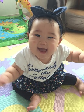 「CORVA（コルヴァ）のアイテム」を使った、りこたんさん（キッズ・70cm）の秋コーディネート