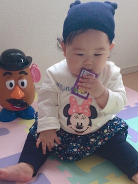 「CORVA（コルヴァ）のアイテム」を使った、りこたんさん（キッズ・70cm）の秋コーディネート