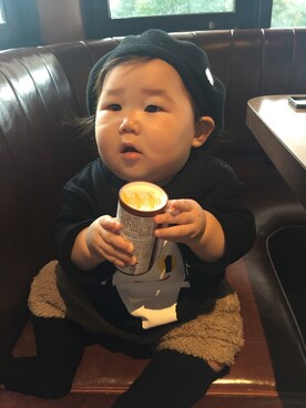 「SPACE（スペース）のアイテム」を使った、りこたんさん（キッズ・70cm）の秋コーディネート