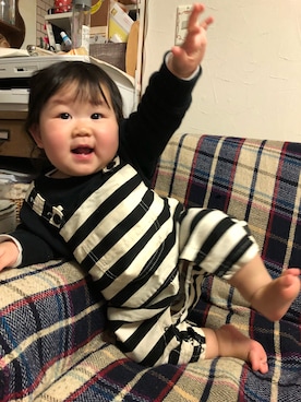 「SPACE（スペース）のアイテム」を使った、りこたんさん（キッズ・70cm）の冬コーディネート