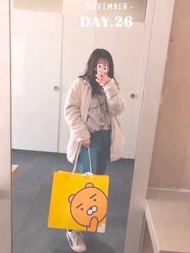 「韓国」｜「アイテム（その他アウター）」を使った、yupi.さん（レディース・150cm）の秋コーディネート