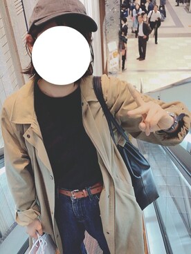 「KBF+（ケービーエフプラス）のアイテム（ステンカラーコート）」を使った、OSONOさん（レディース・158cm）の春コーディネート